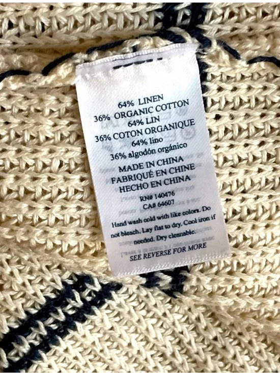 FAHERTY Miramar Linen Cotton Polo Sweater M - Picture 6 of 10